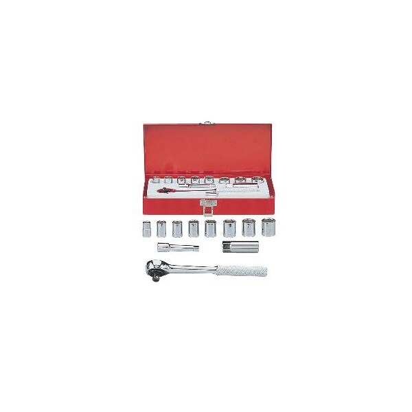 Set, Skt, 3/8, 6Pt, Std, Mm, 11P, Box,